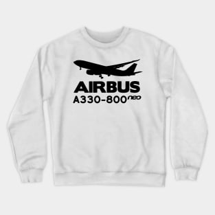 Airbus A330-800neo Silhouette Print (Black) Crewneck Sweatshirt